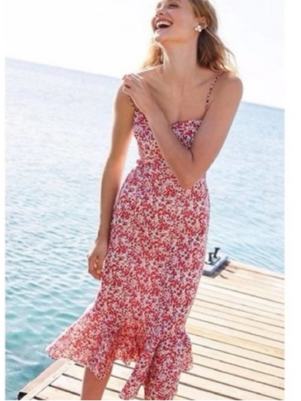 J. Crew Liberty Ruffle-Hem Midi Dress in Wiltshire Floral